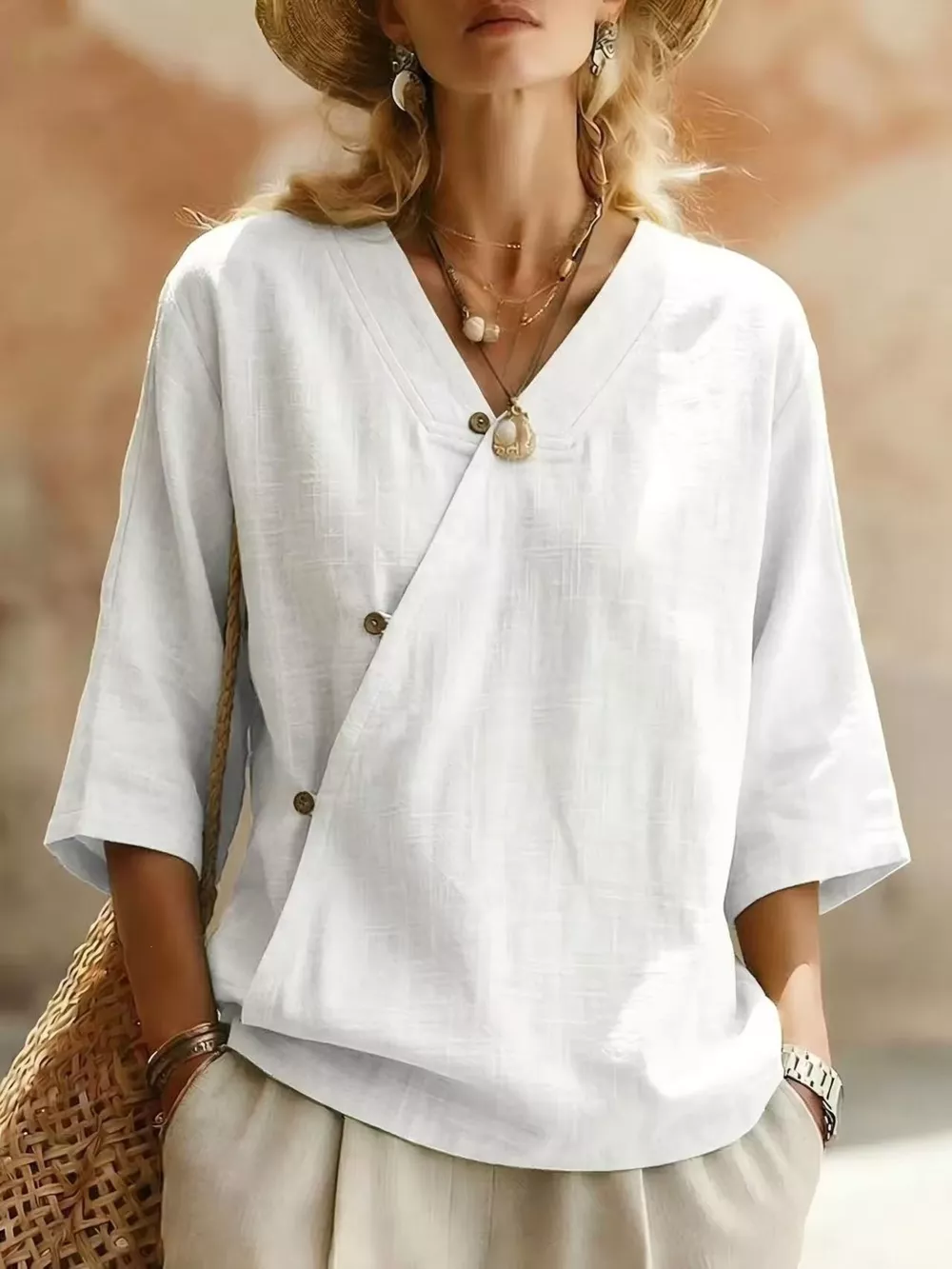 Surplice 3/4 Sleeve Blouse, image 5