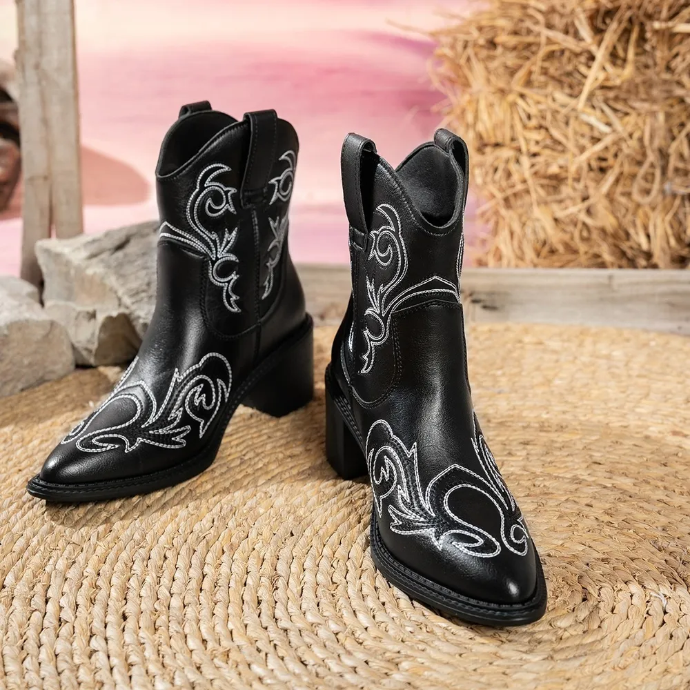 Point Toe Block Heels Boots, image 4