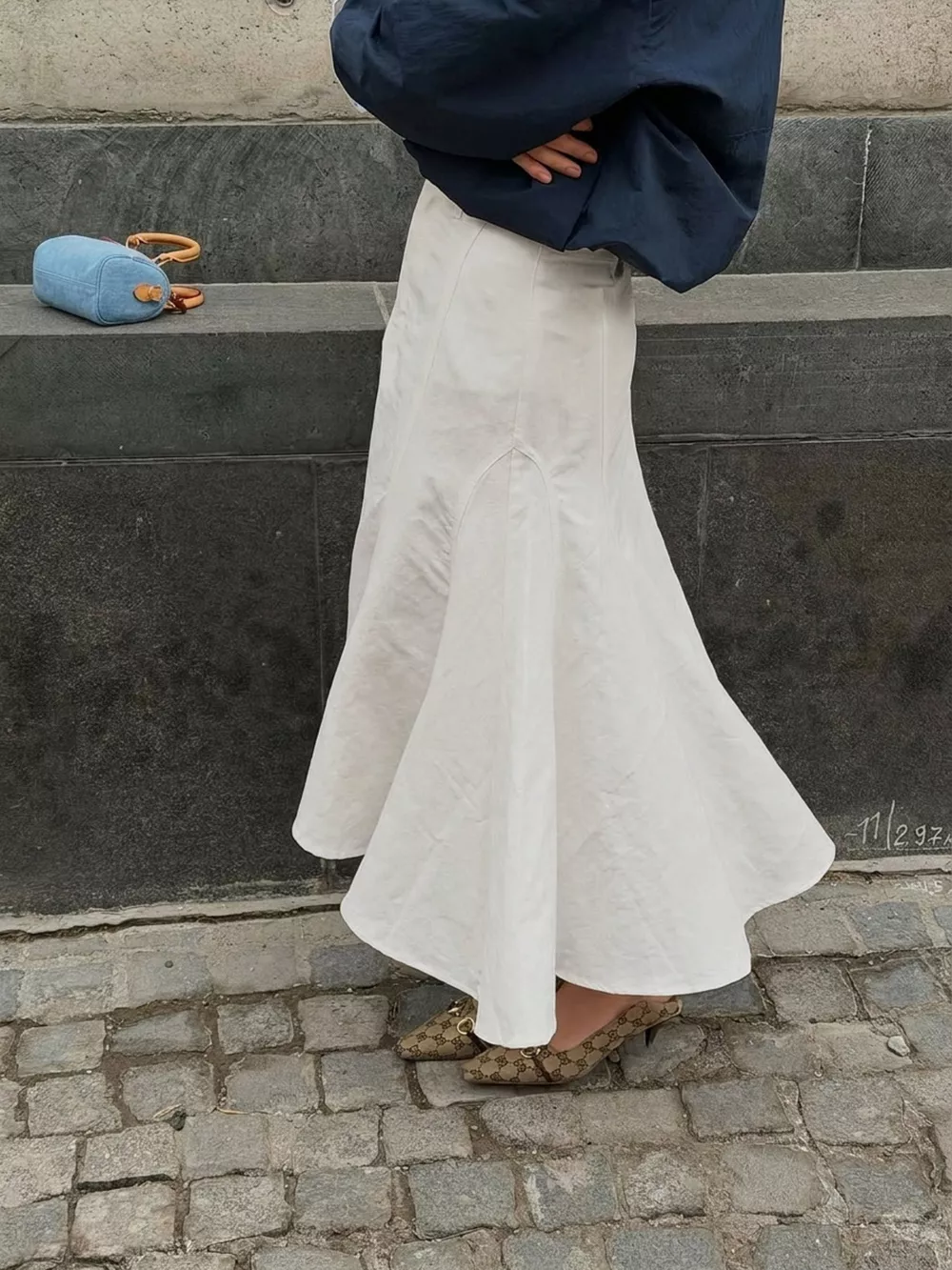 High-Waisted Mermaid Midi Skirt, image 6