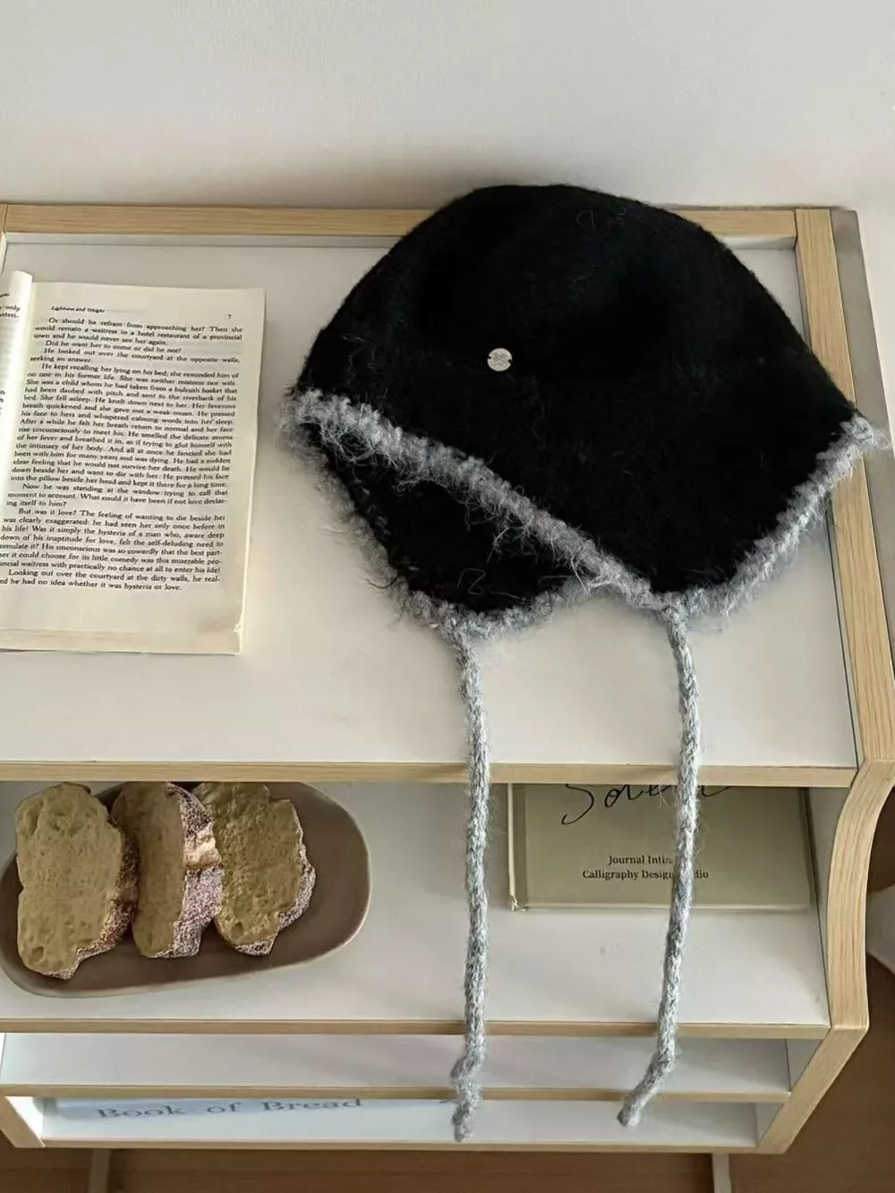 Contrast Trim Hat with Ear Flaps