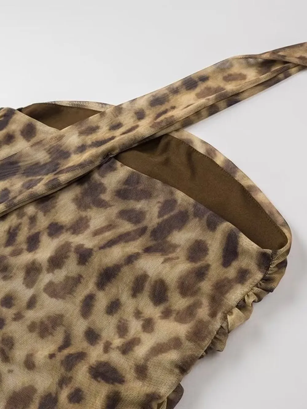 Ruched Leopard Print Tube Top, image 8