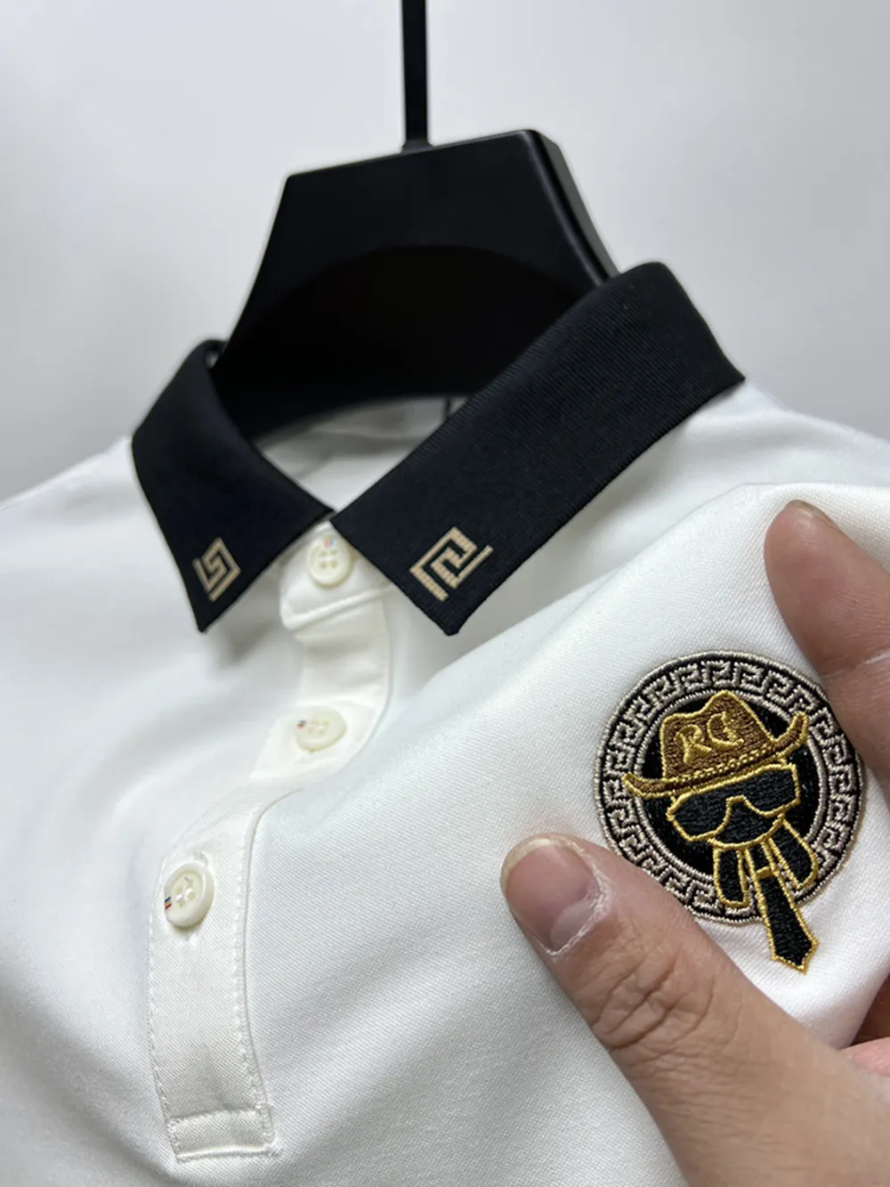 Men's Plus Size Button Detail Short Sleeve Polo, image 5