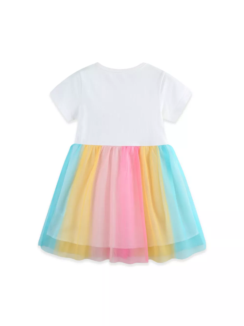 Children's Rainbow Short Sleeve Tulle Dress, image 6