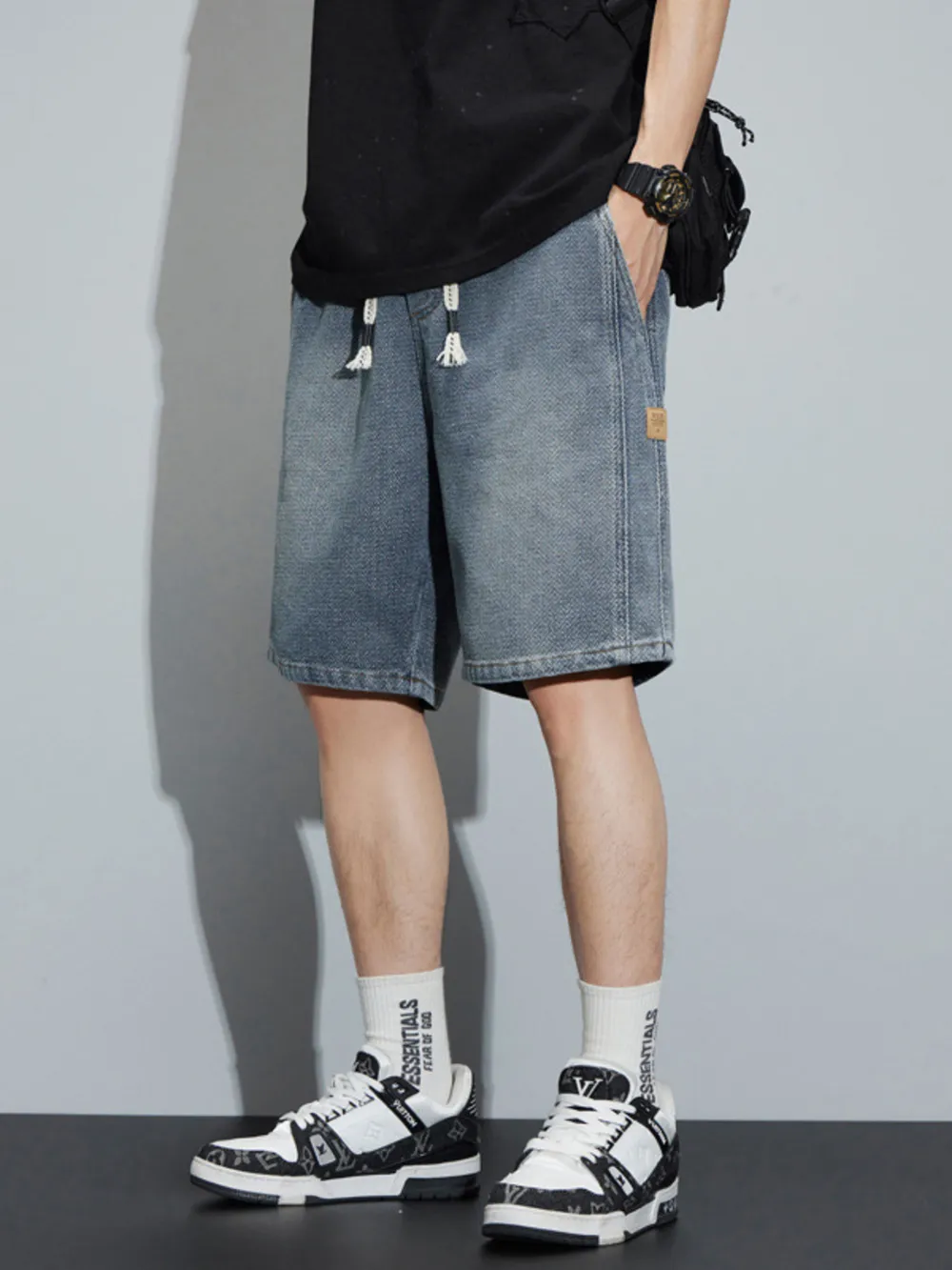 Men's Full Size Casual Loose Fit Denim Shorts Plus Size, image 2