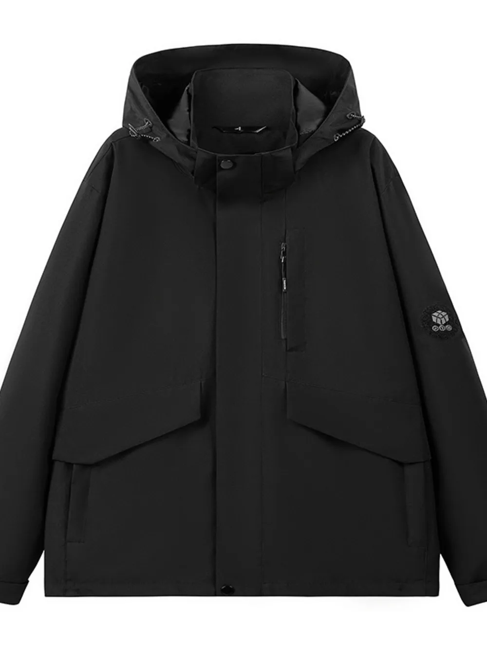 Men's Full Size Long Sleeve Hooded Windbreaker Jacket Plus Size