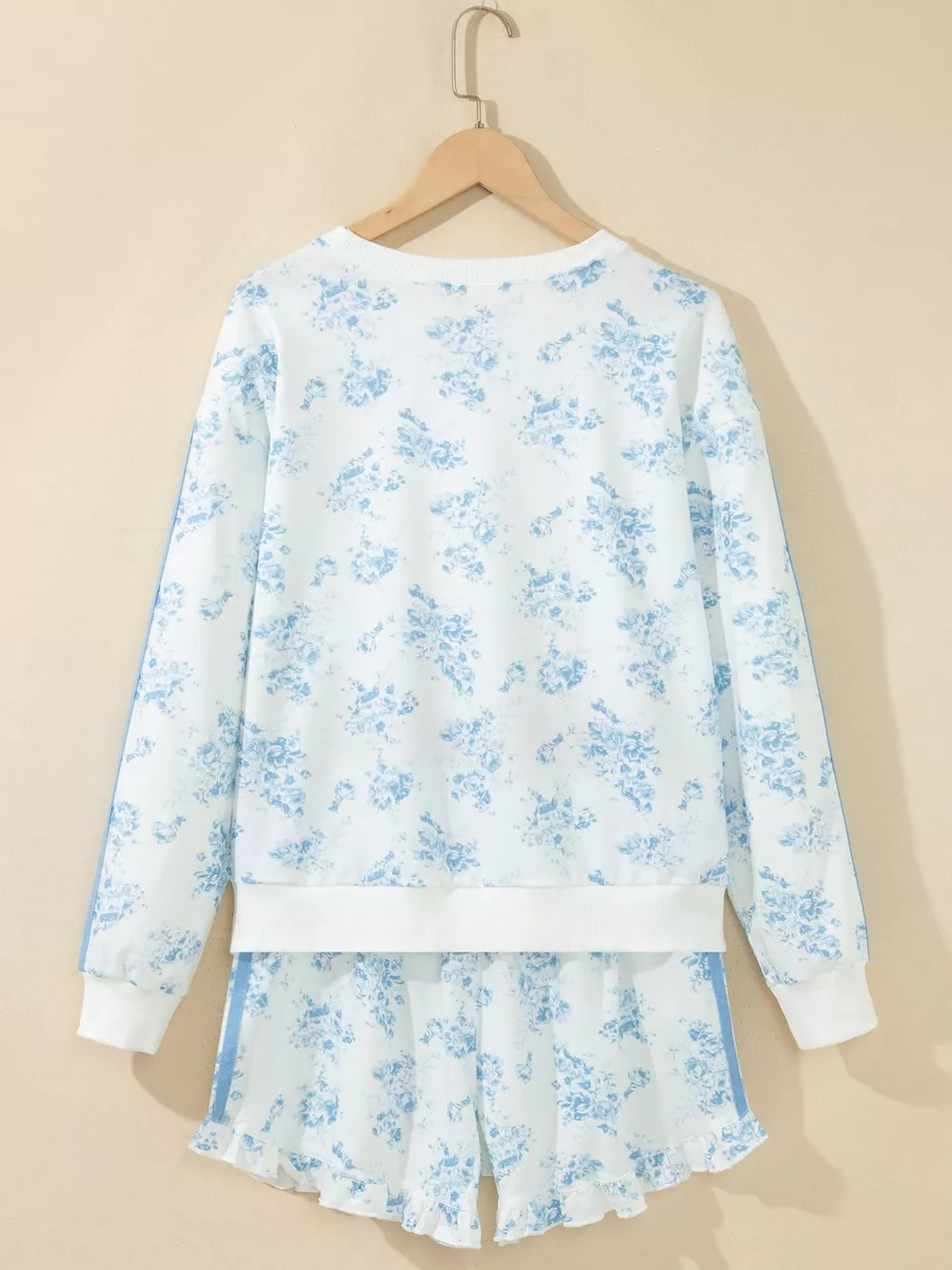 Floral Print Long Sleeve Sweatshirt and Shorts Set, image 6