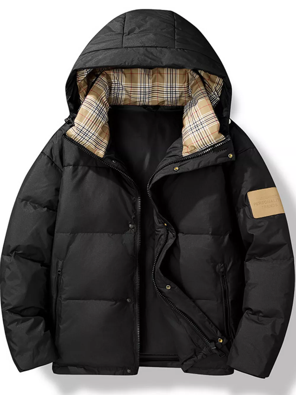Men's Plus Size Warm Padded Hooded Down Puffer Jacket