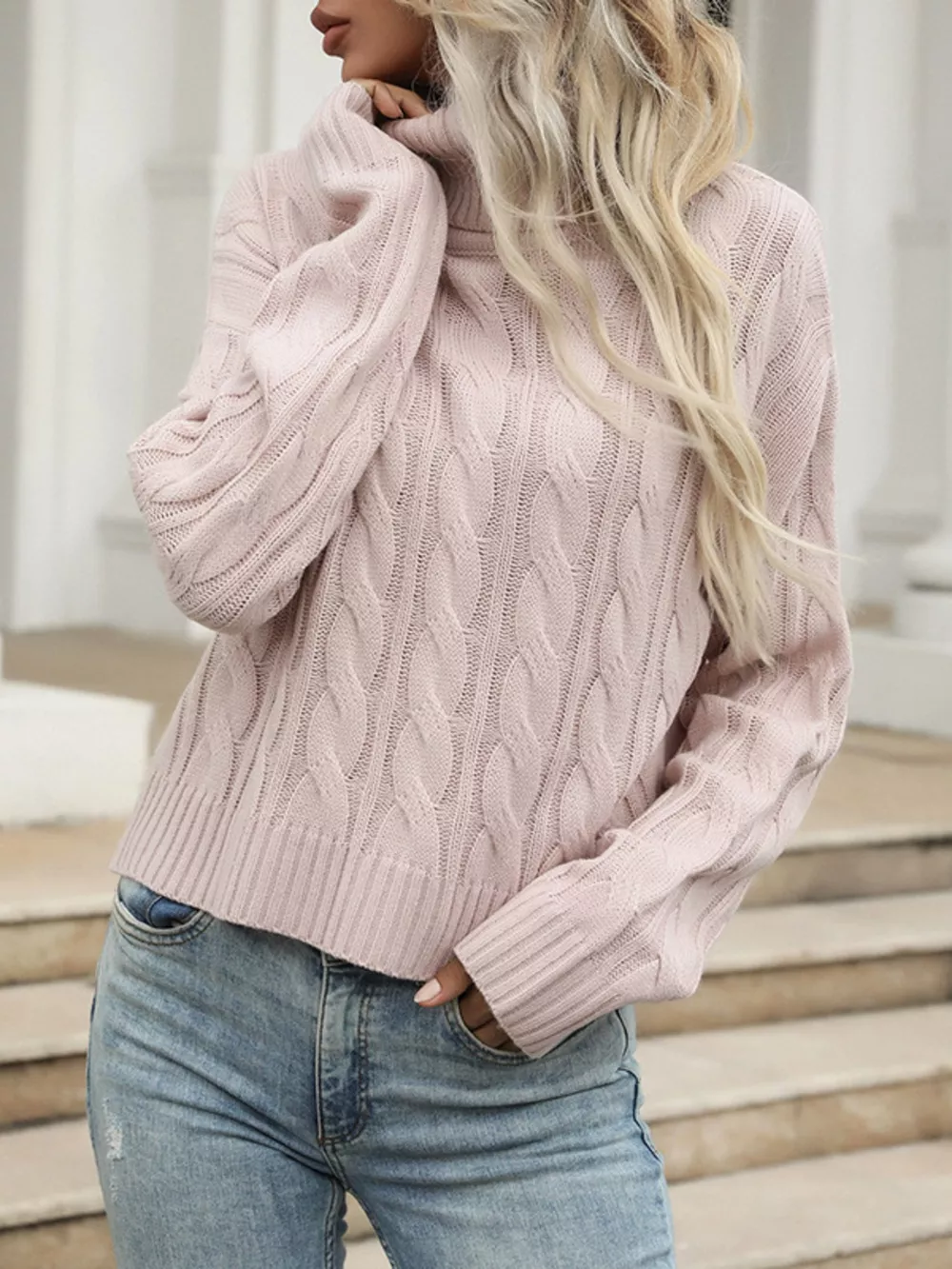 Cable Knit Turtleneck Sweater, image 5