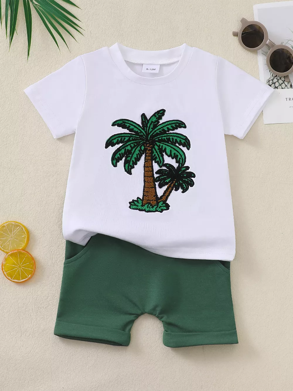 Children's Embroidered T-shirt & Shorts Set, image 2