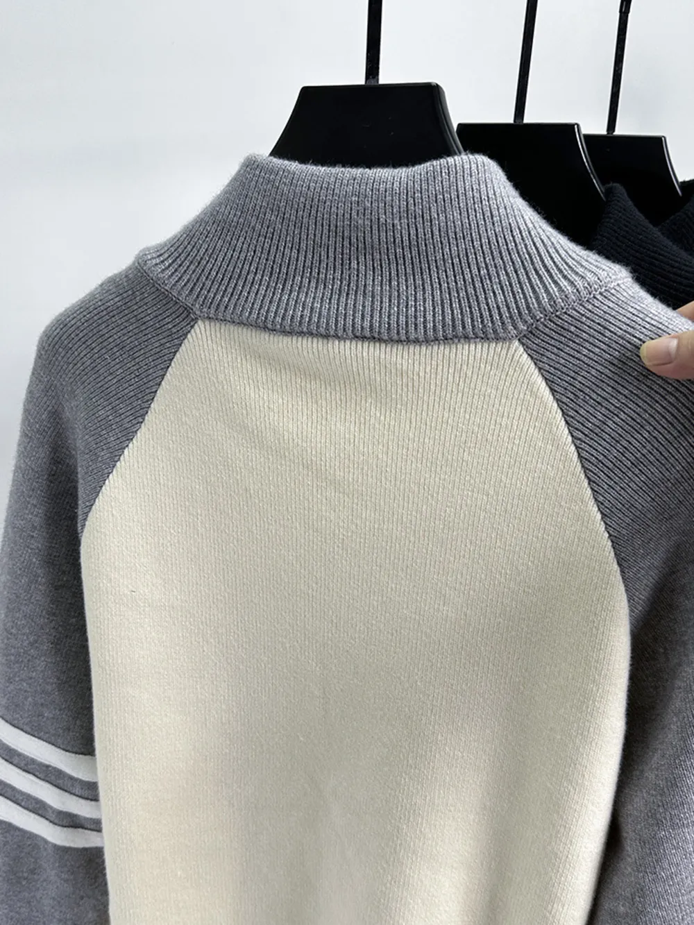 Men's Color Block Zip-Up Cardigan, image 2