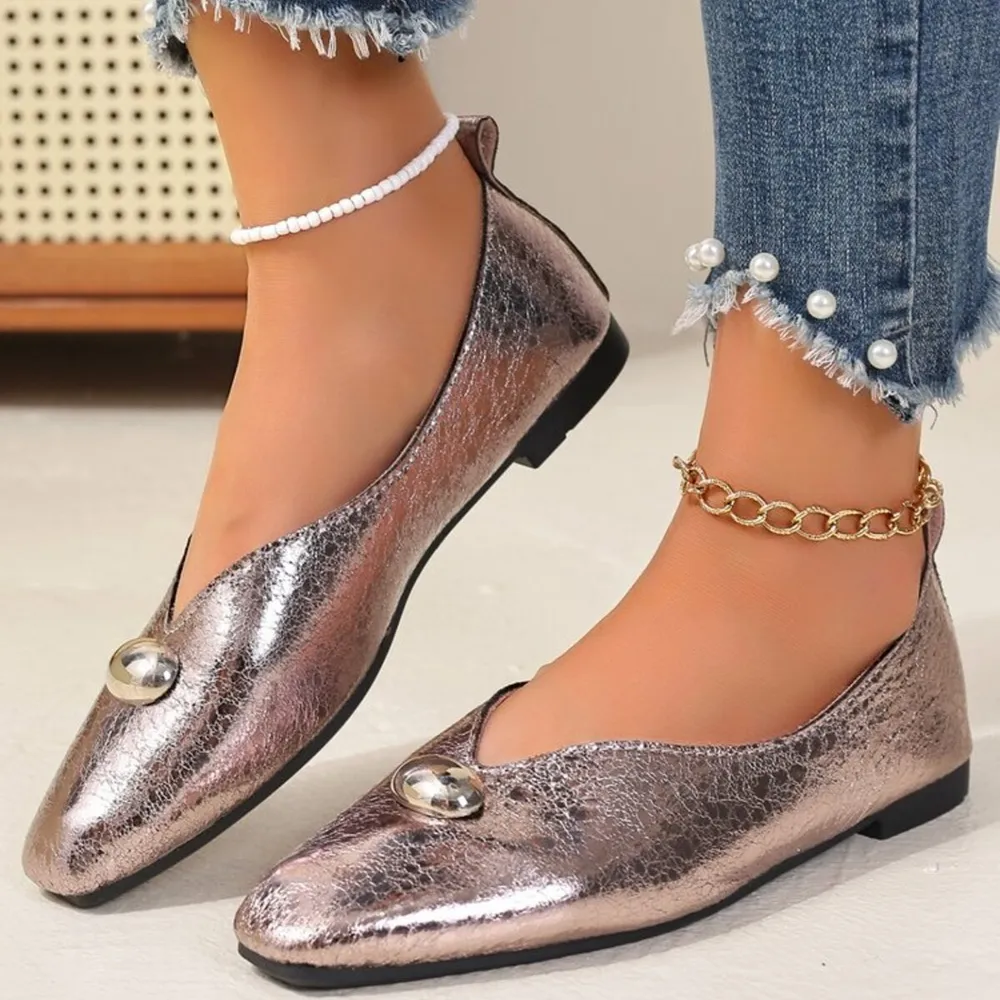 Square Toe Flats Slip-Ons, image 3