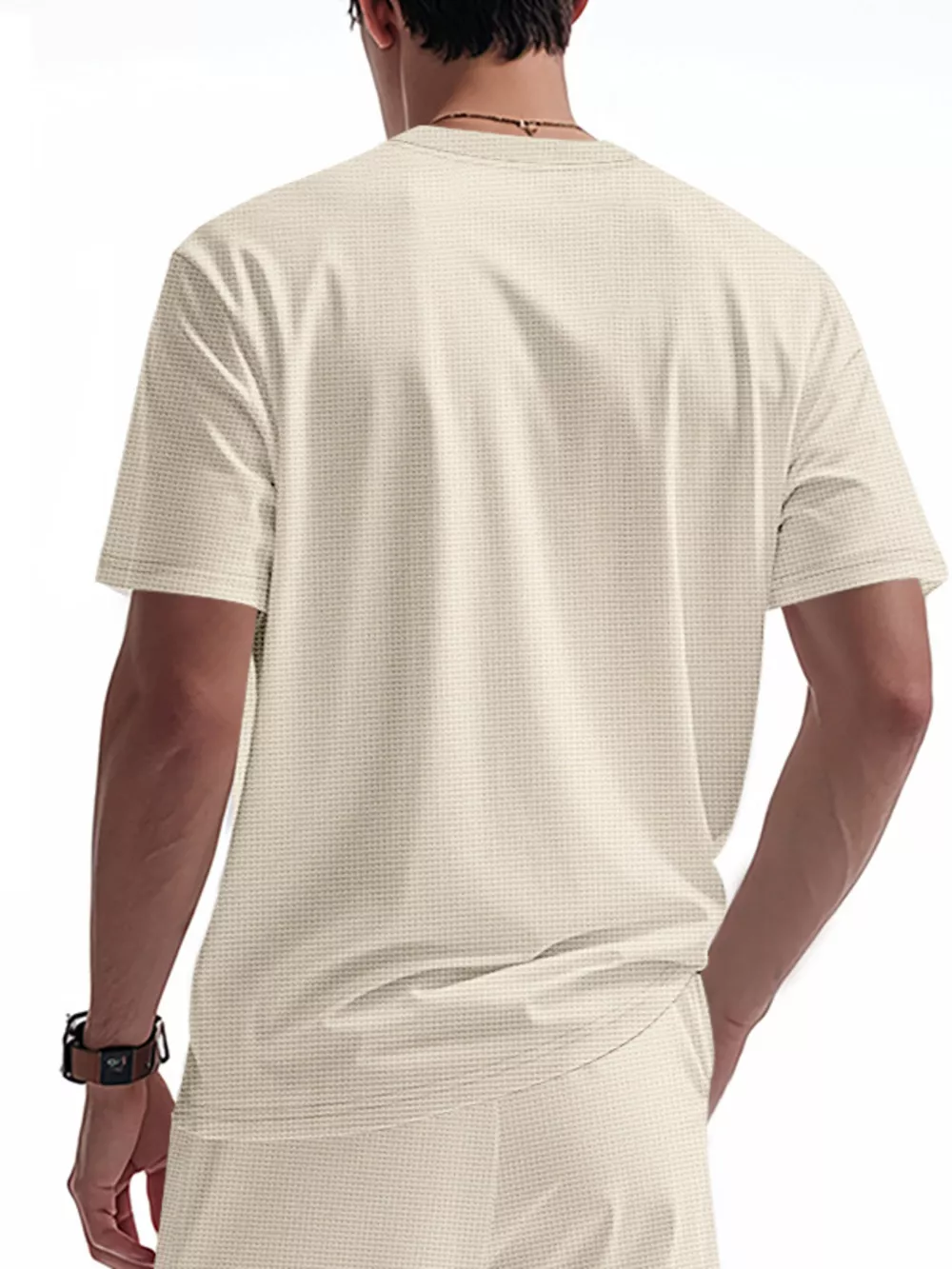 Men's Full Size Lace-Up Neck T-Shirt Plus Size, image 3