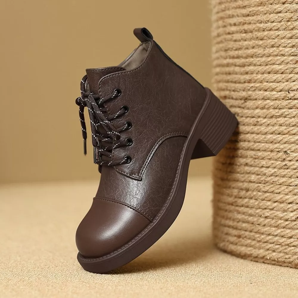 Round Toe Block Heels Boots, image 5