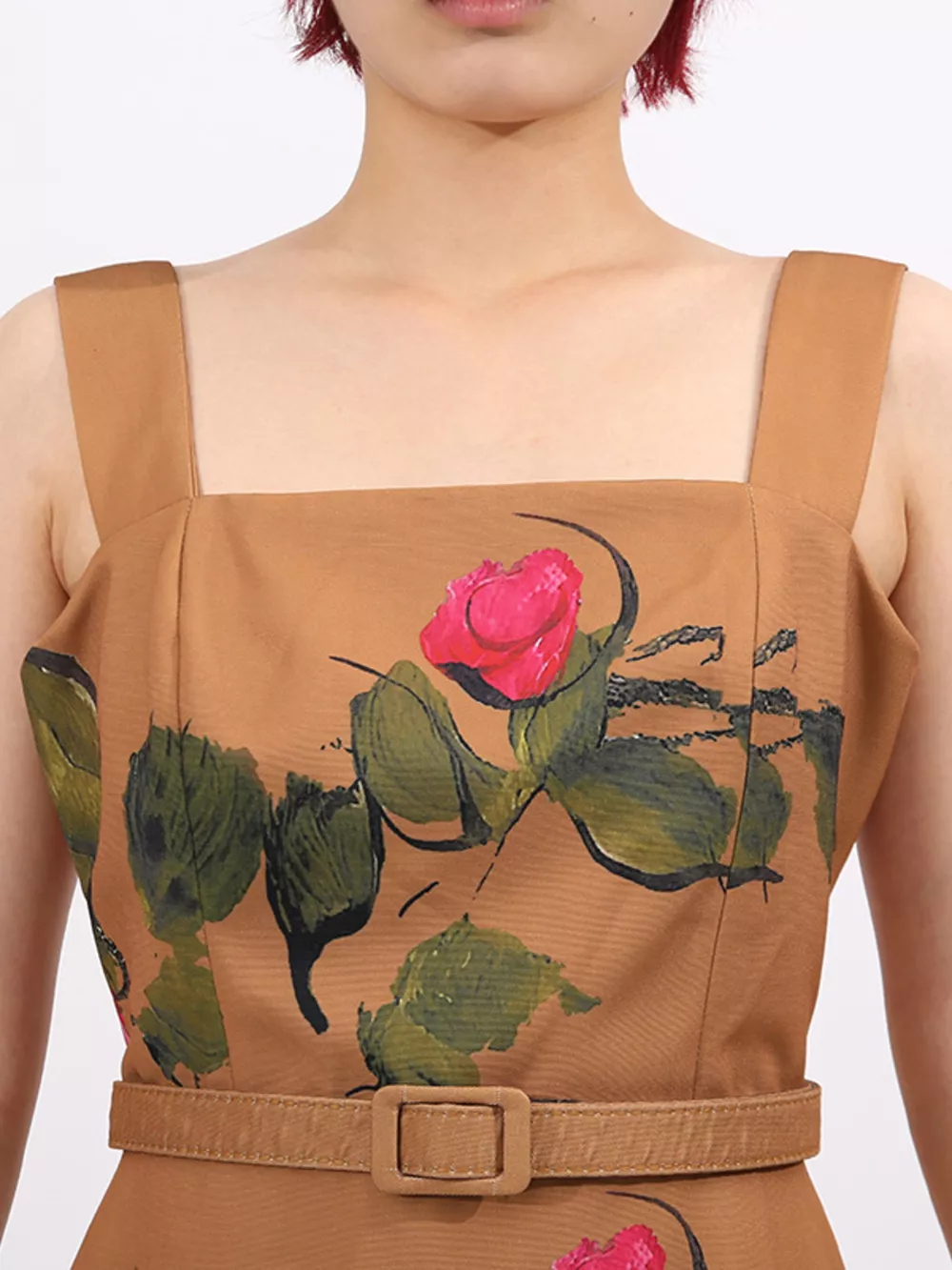 Floral Print Square Neck Midi Dress, image 2