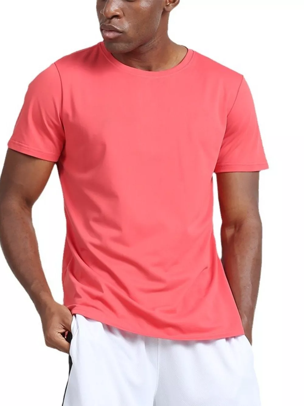 Men's Plus Size Solid Color Round Neck T-Shirt, image 6