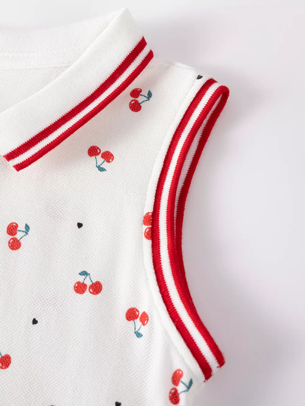 Children's Cherry Print Sleeveless Polo Dress, image 4