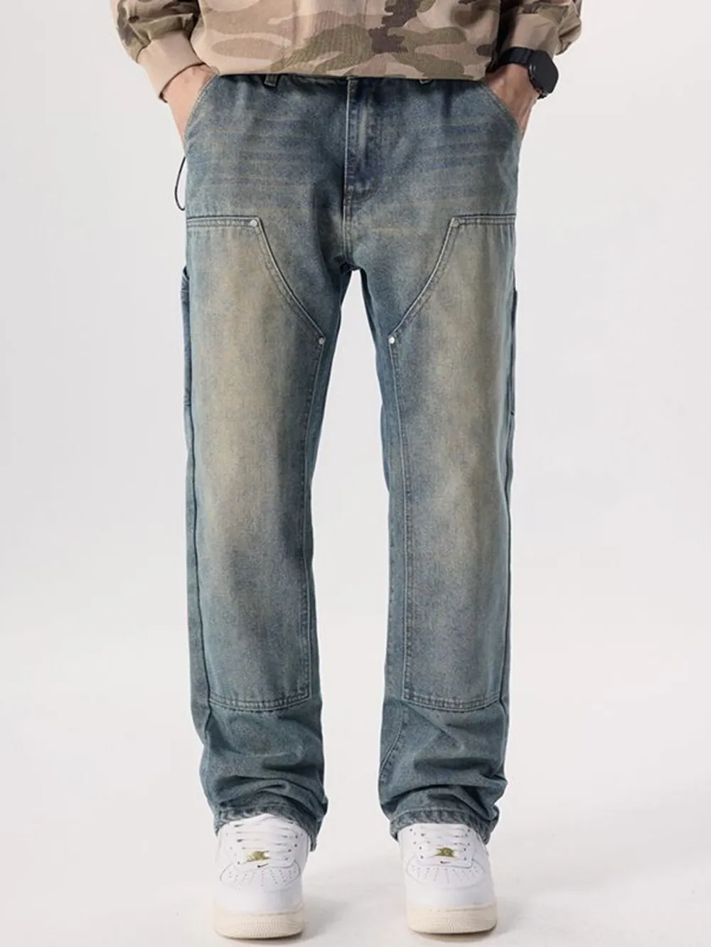 Men's Vintage Wash Wide Leg Jeans
