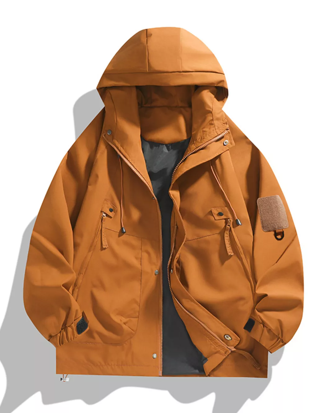 Men's Full Size Hooded Windproof Outdoor Jacket Plus Size, image 3