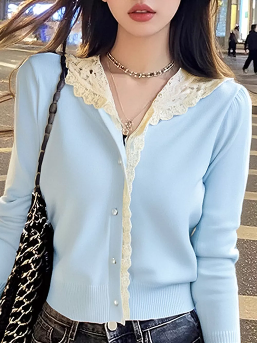 Lace Trim Hooded Cardigan, image 6