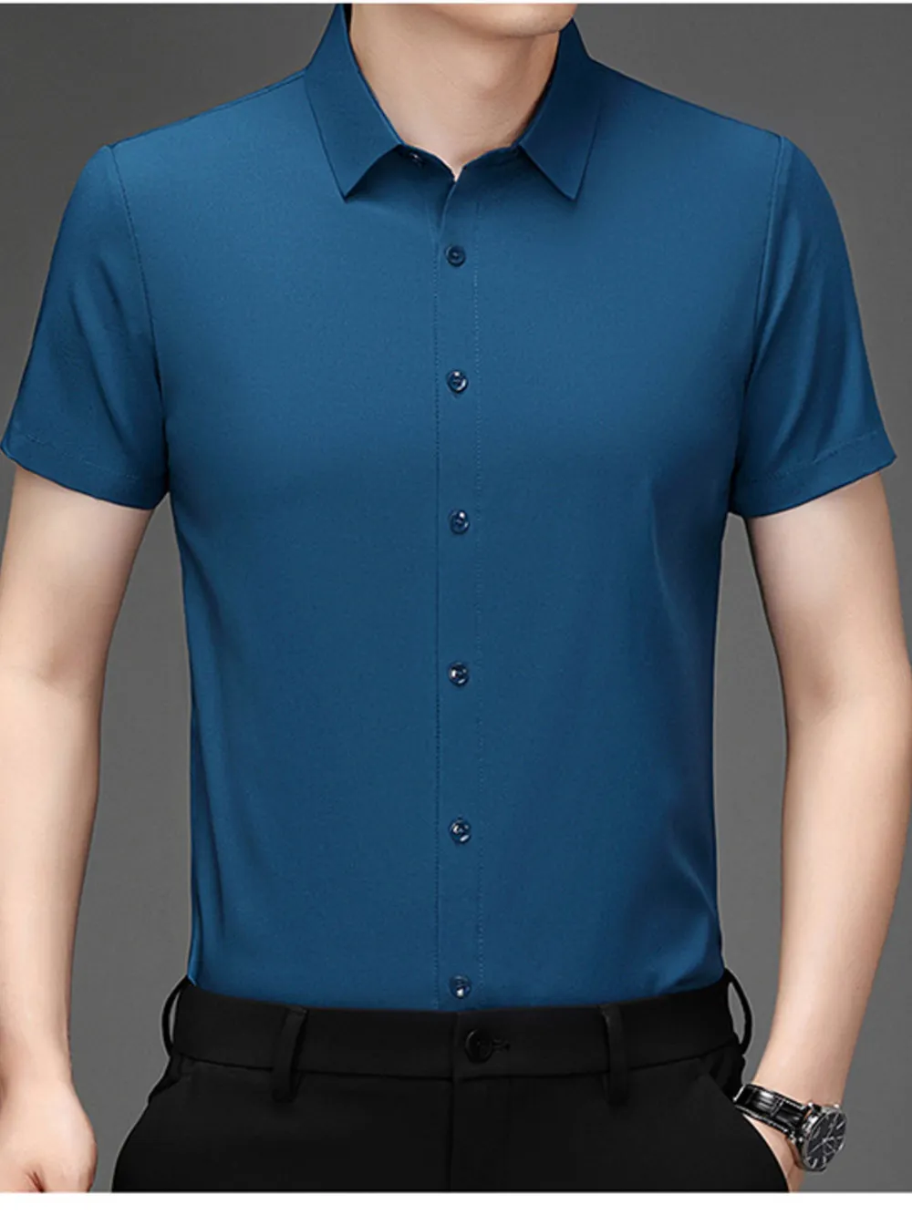 Men's Plus Size Button Up Short Sleeve Shirt, image 7