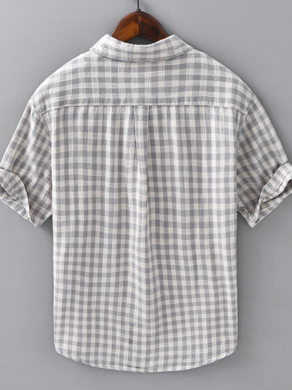 Men's Plus Size Plaid Button Up Short Sleeve Shirt, image 2
