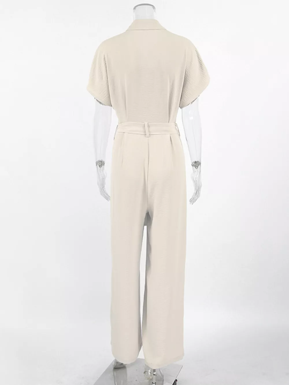 Chest Pocket Short Sleeve Wide Leg Jumpsuit, image 7
