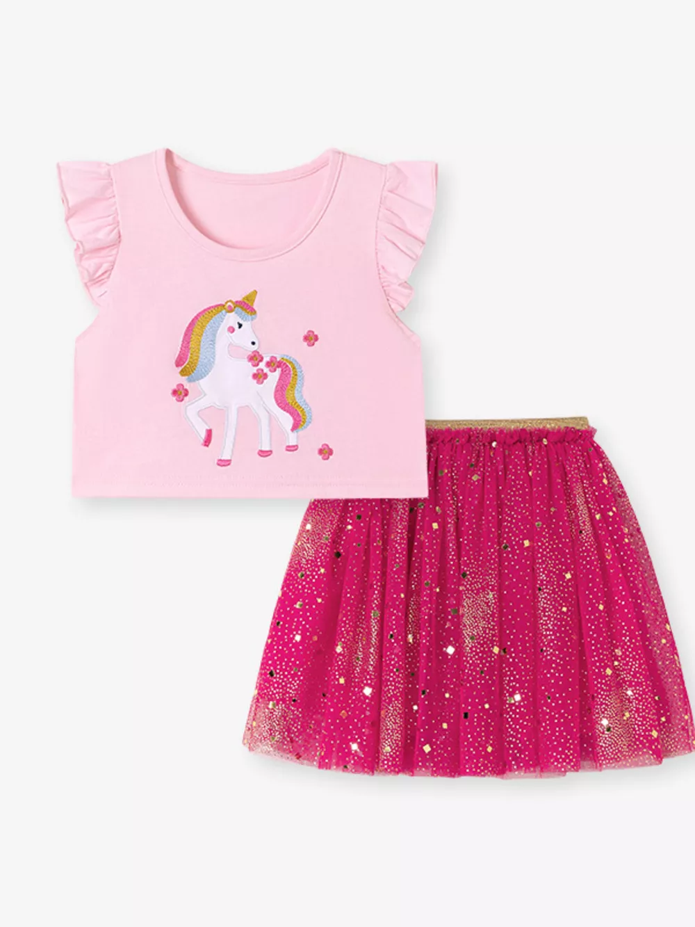 Children's Unicorn Rainbow Tulle Dress Set, image 6