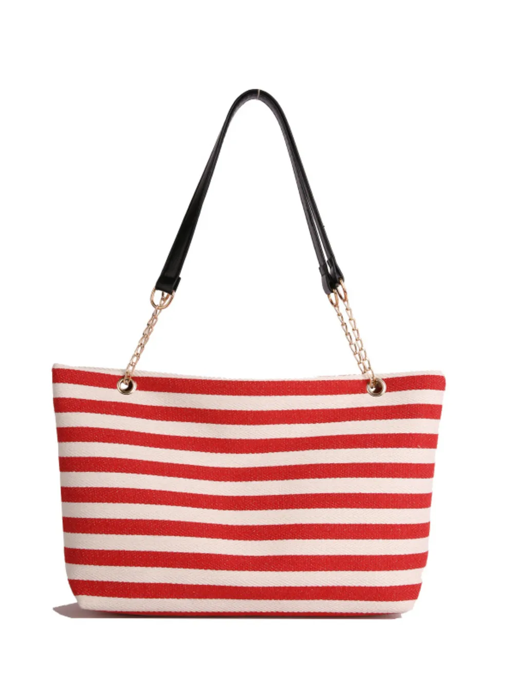 Striped Shoulder Bag with Chain Detail, image 15