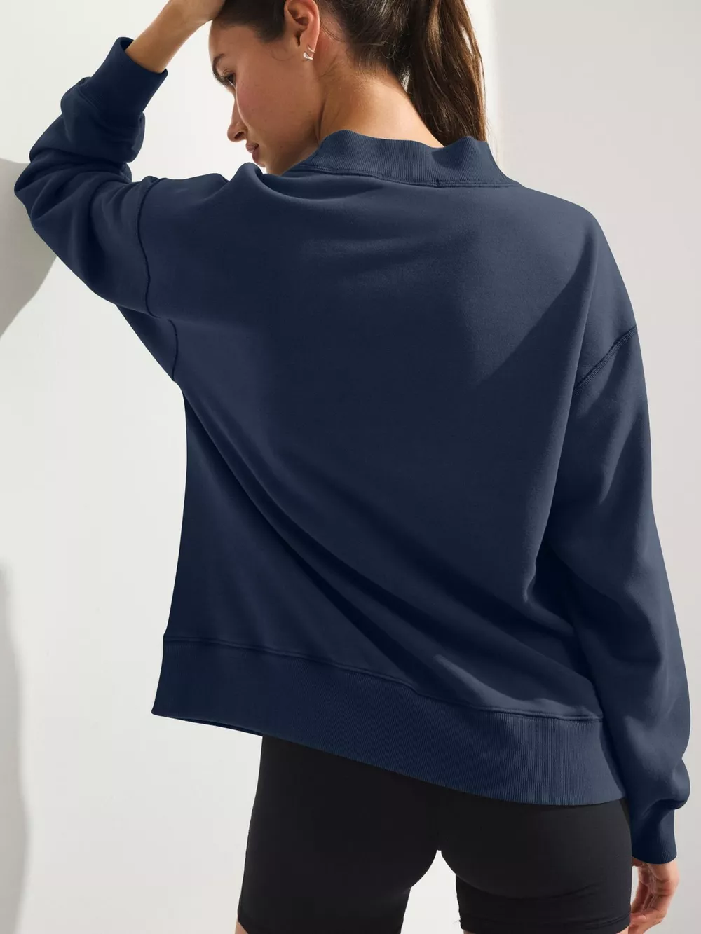 Mock Neck Oversized Sweatshirt, image 9