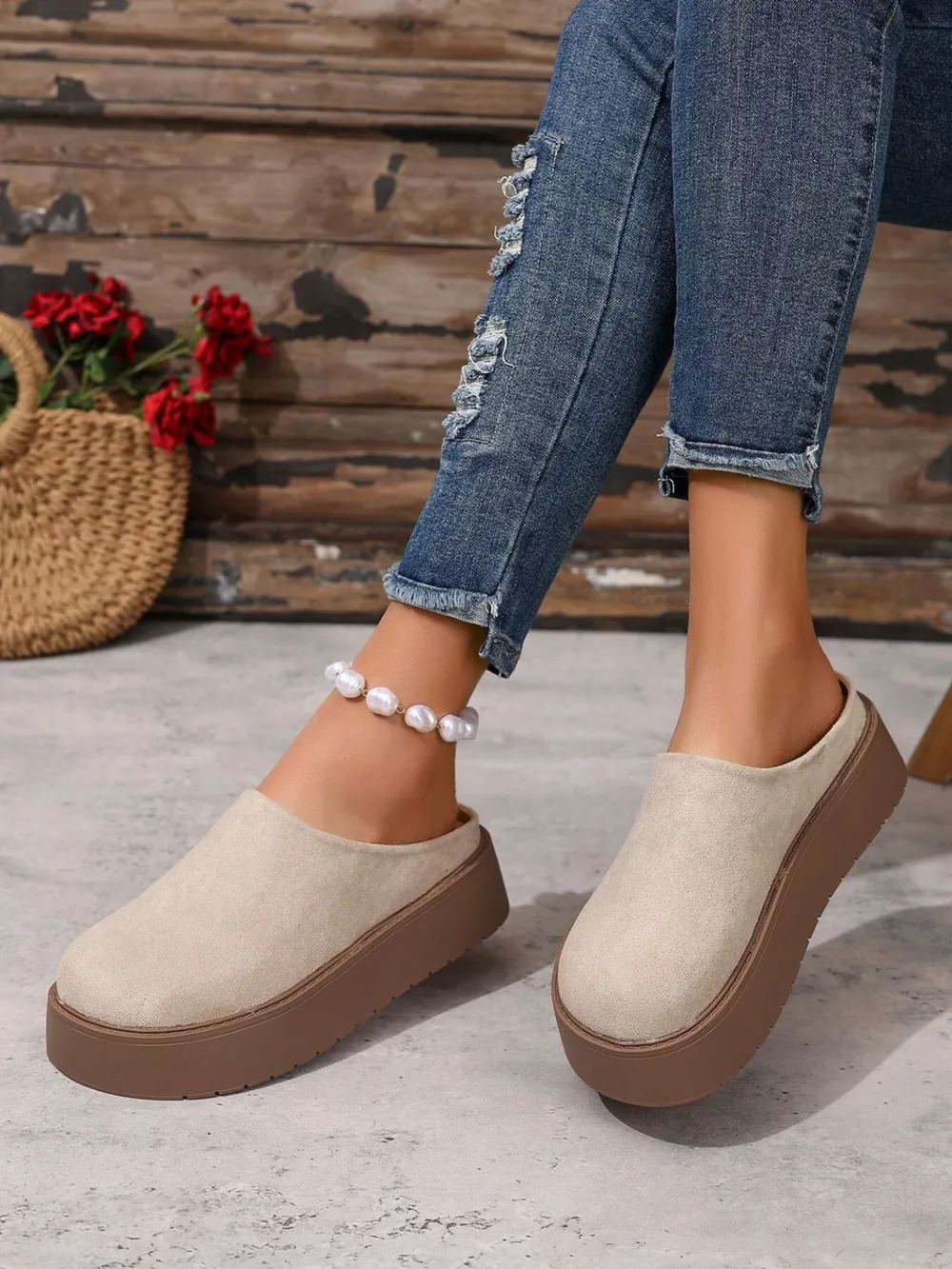 Platform Suede Slip-Ons, image 3