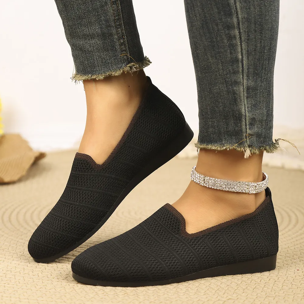 Breathable Knit Slip-On Loafers, image 4