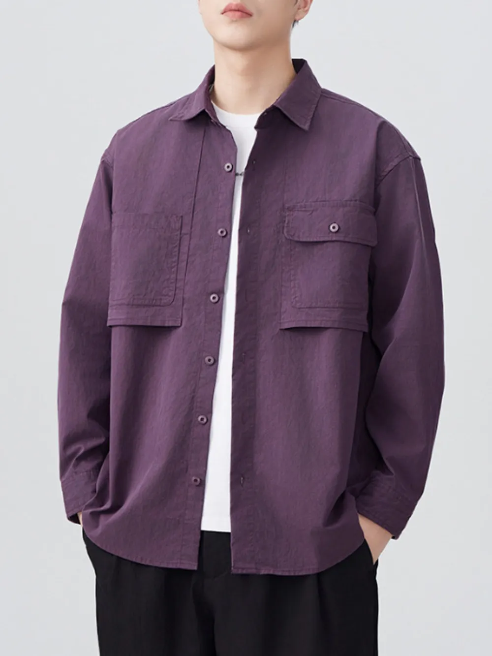 Men's Plus Size Button Up Long Sleeve Shirt, image 6