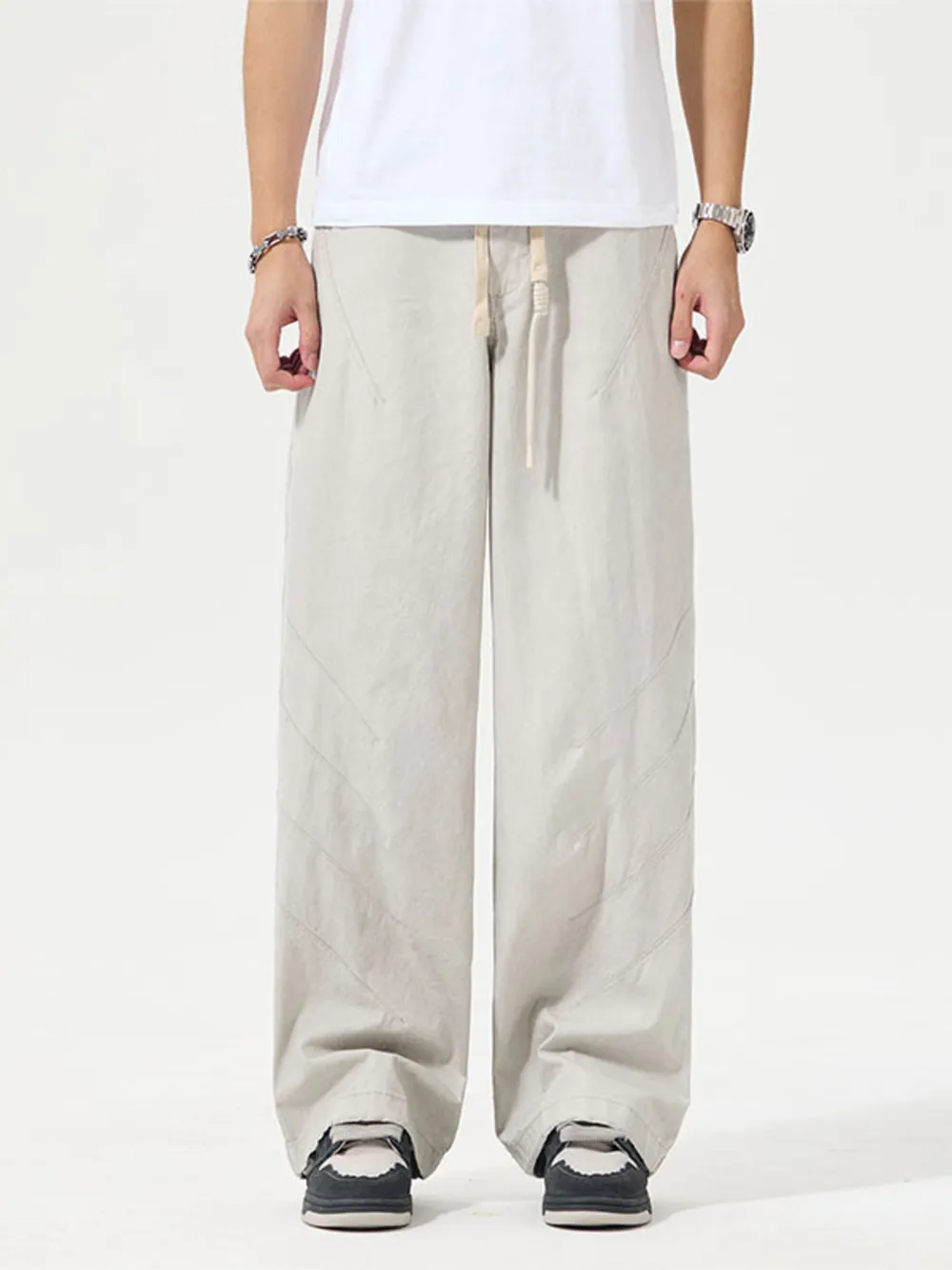 Men's Full Size Wide Leg Drawstring Pants Plus Size