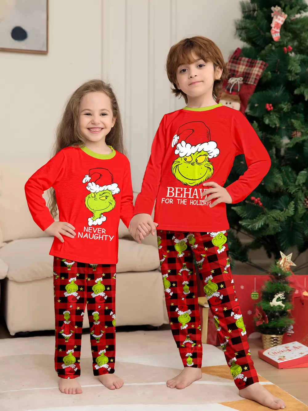 Full Size Grinch Themed Matching Family Christmas Pajama Set Plus Size, image 9