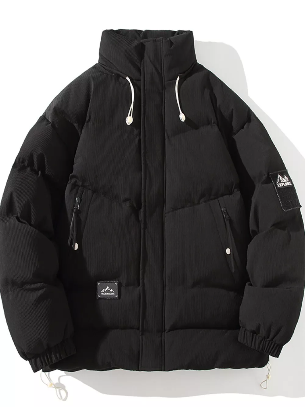 Men's Plus Size Zip Up Long Sleeve Puffer Jacket, image 2