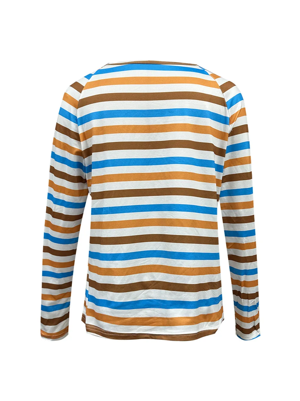 Full Size Striped Long Sleeve Casual Top Plus Size, image 6