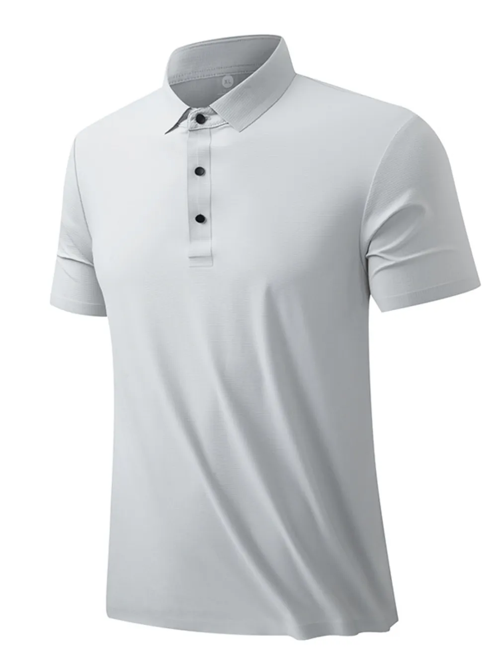 Men's Plus Size Button Detail Short Sleeve Polo, image 3