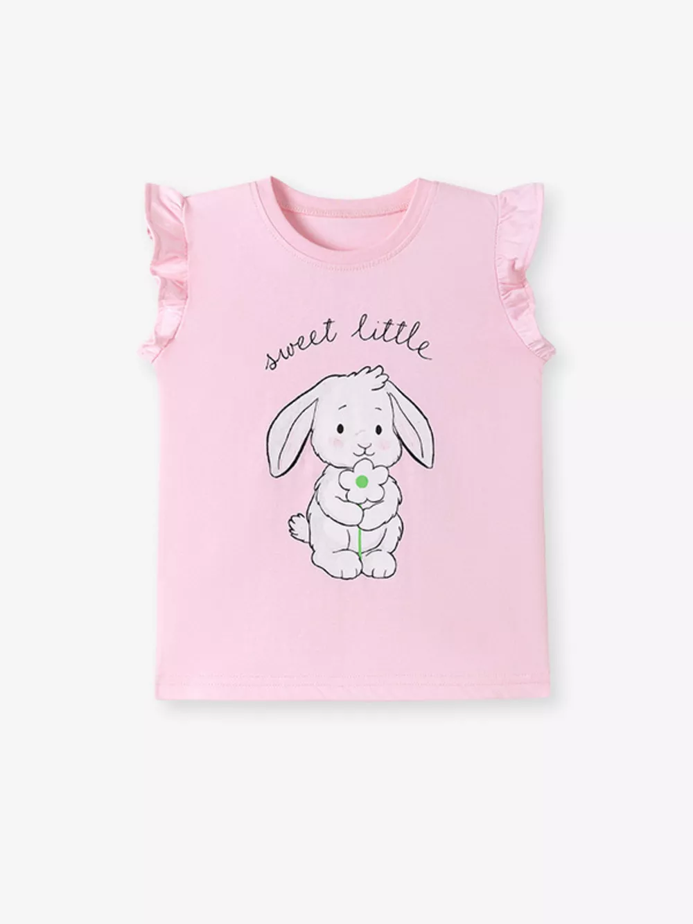 Children's Bunny Graphic Ruffle Sleeve T-Shirt, image 5
