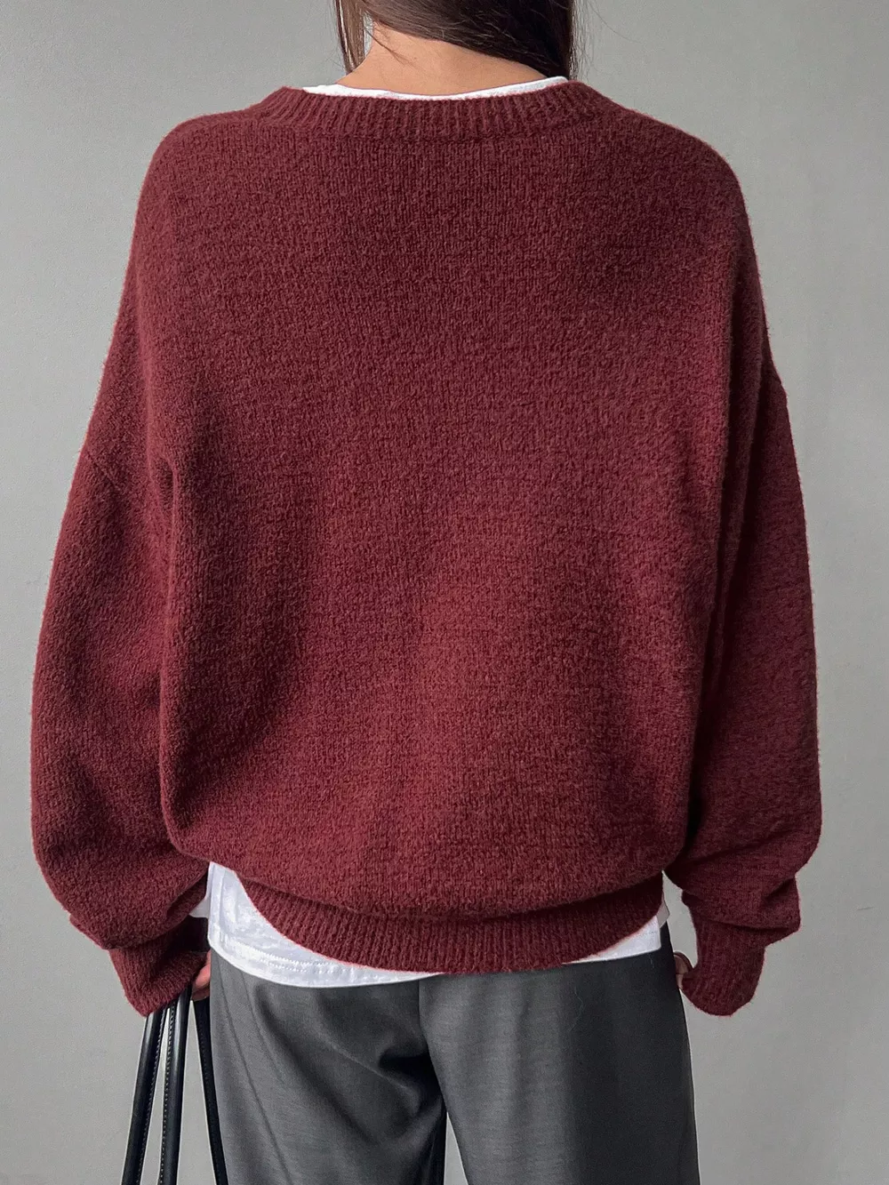 Cozy Knit Round Neck Oversized Sweater, image 9