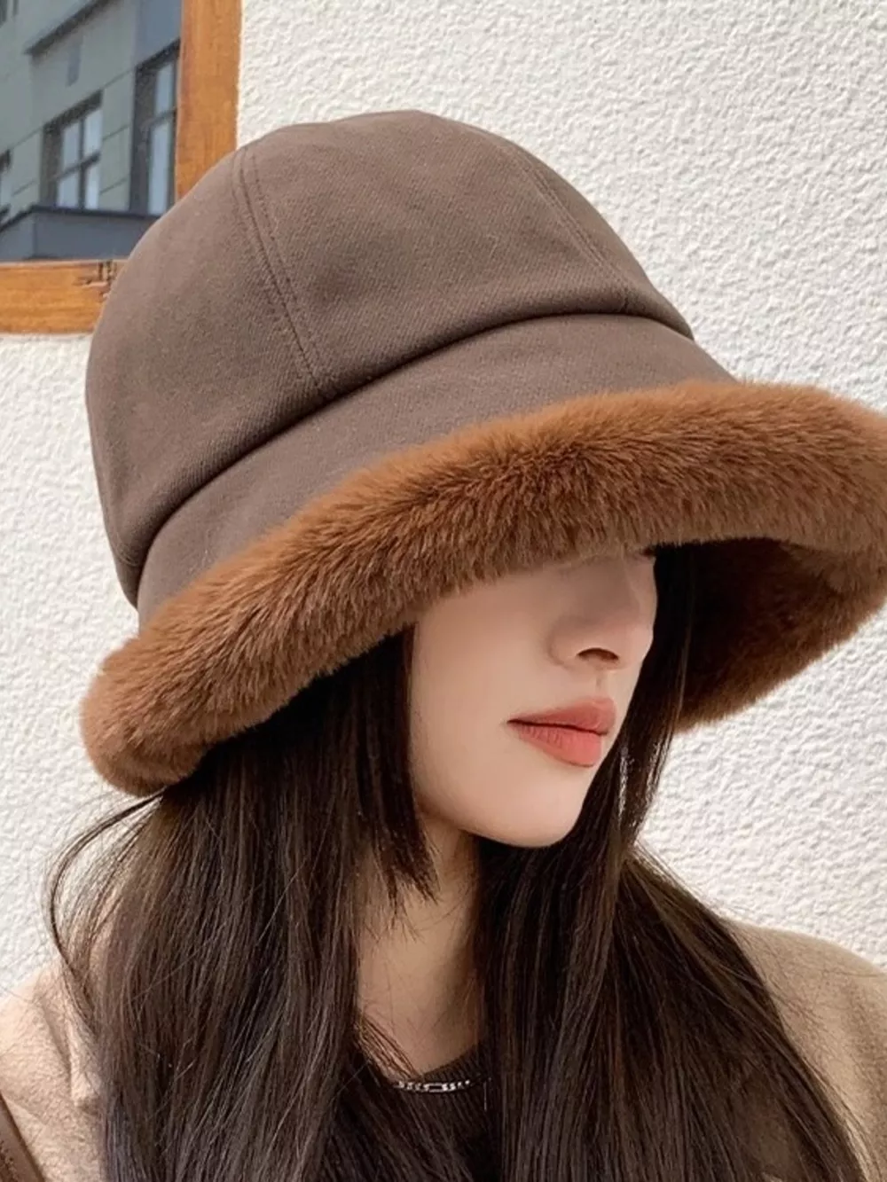Fuzzy Trim Bucket Hat, image 5