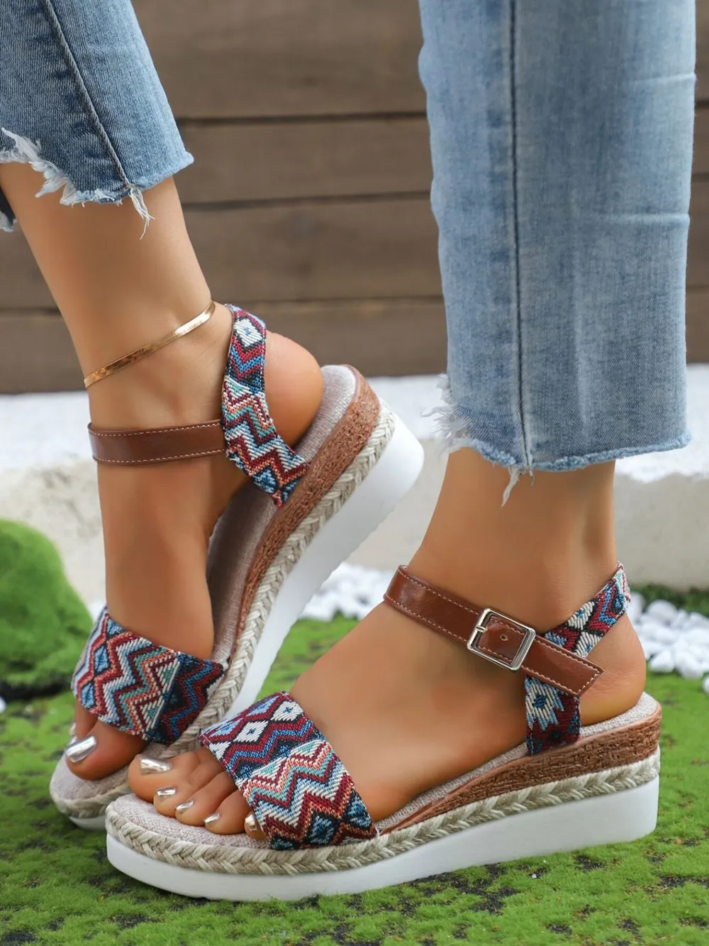 Open Toe Platform Wedge Sandals, image 9