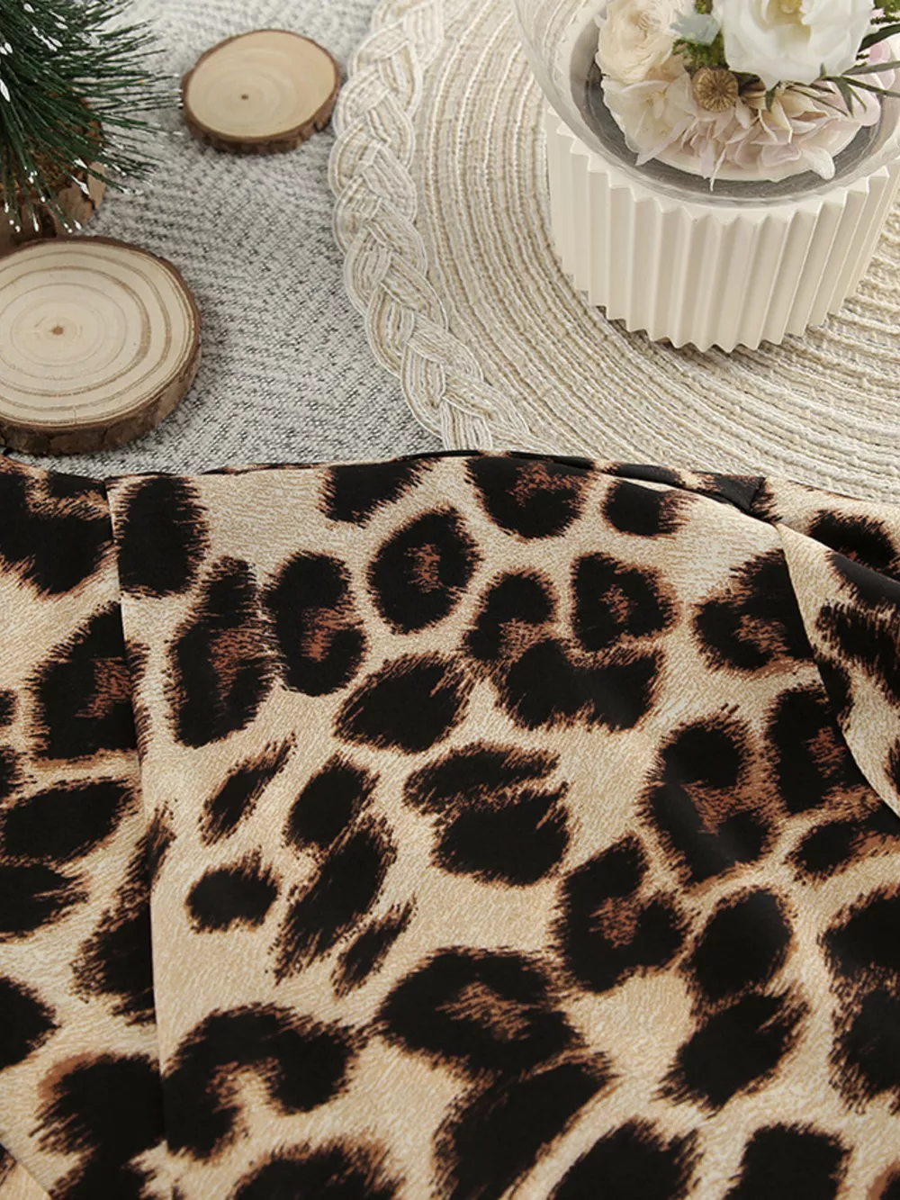 Leopard Cami & Cardigan and Shorts Three-Piece Lounge Set, image 12