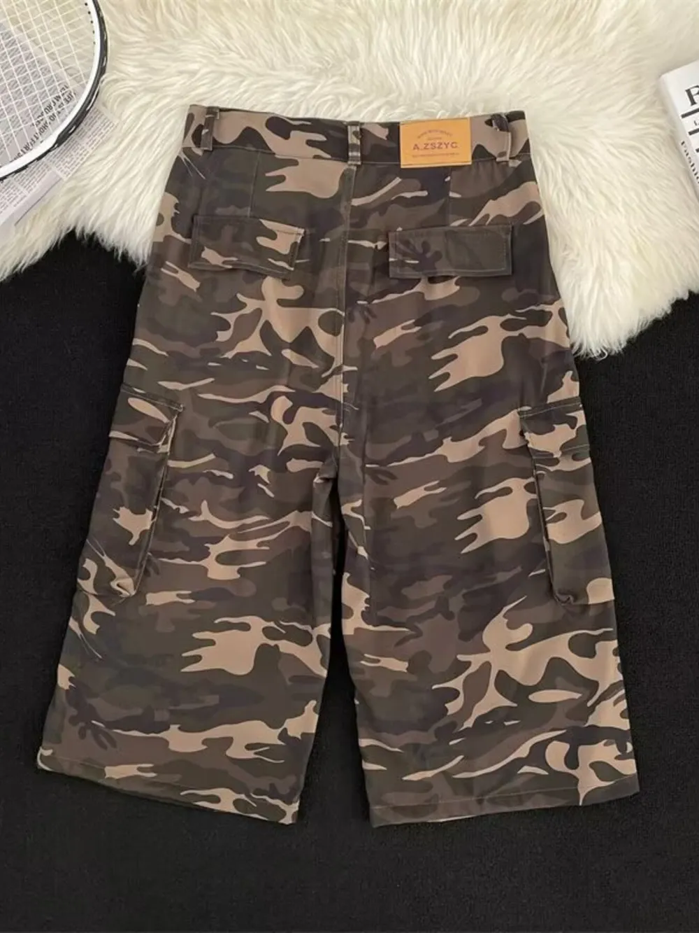 Men's Camouflage Cargo Shorts with Multiple Pockets, image 2