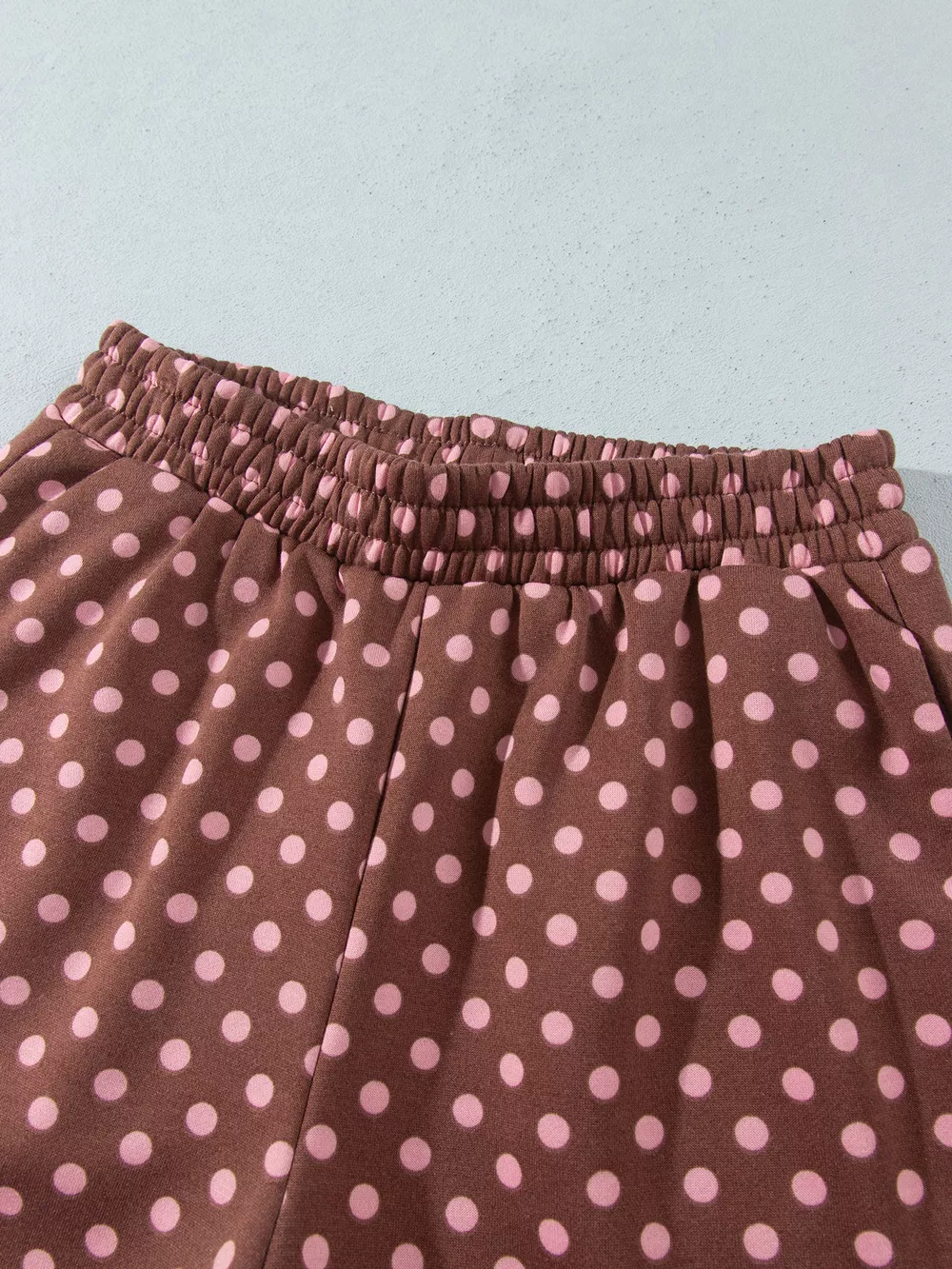 Polka Dot Contrast Baggy Pullover and Elastic Waist Shorts 2pcs Set, image 8