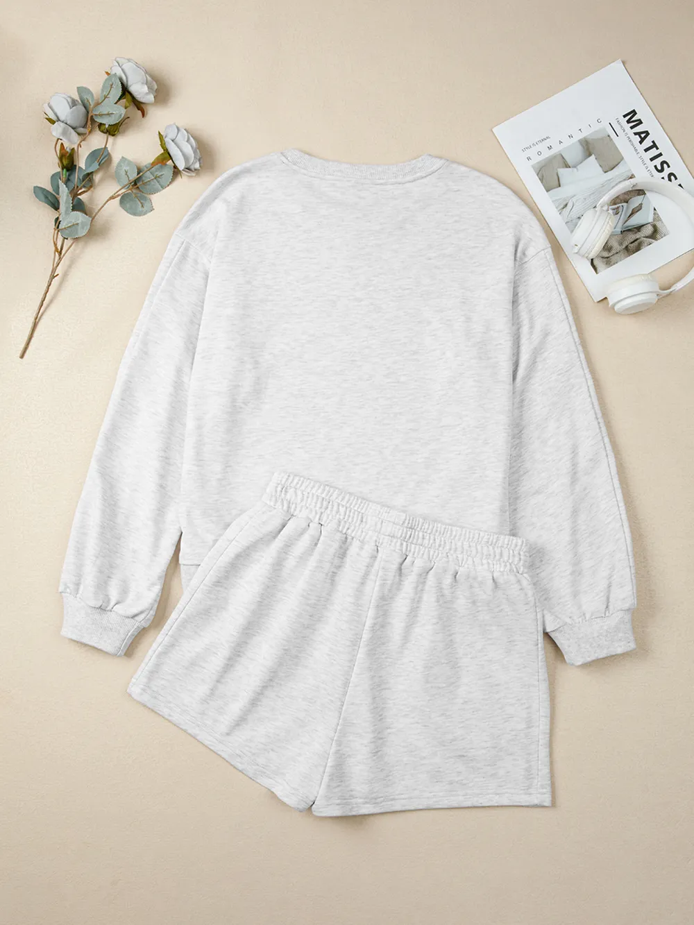 ow Embroidered Detail Puff Sleeve Top and Shorts 2pcs Set, image 5