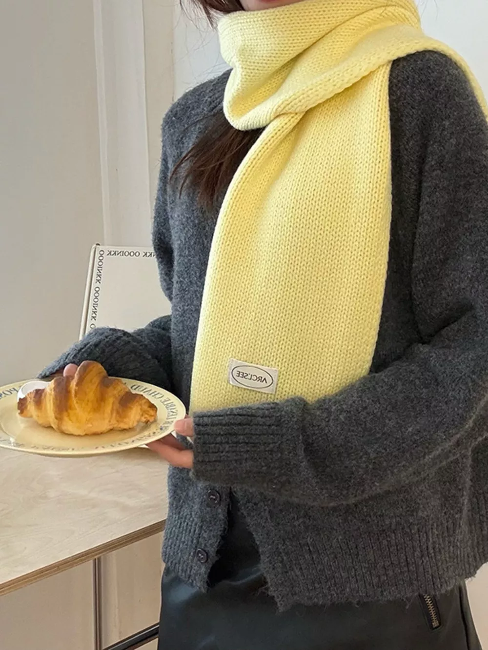 Solid Color Knitted Winter Scarf, image 6