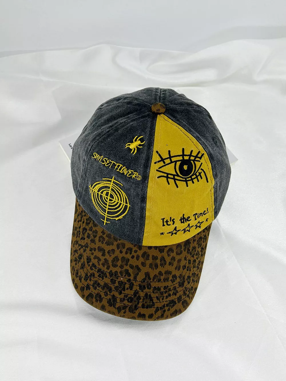 Printed Baseball Cap with Leopard Brim, image 4