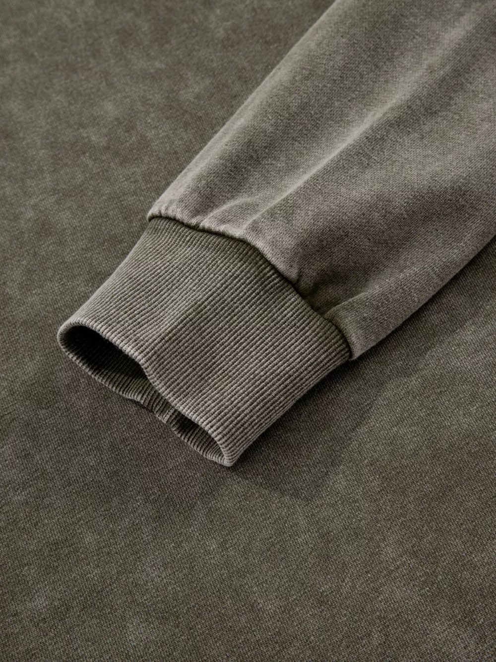 Lace Patchwork Detail Notched Mineral Wash Sweatshirt, image 7