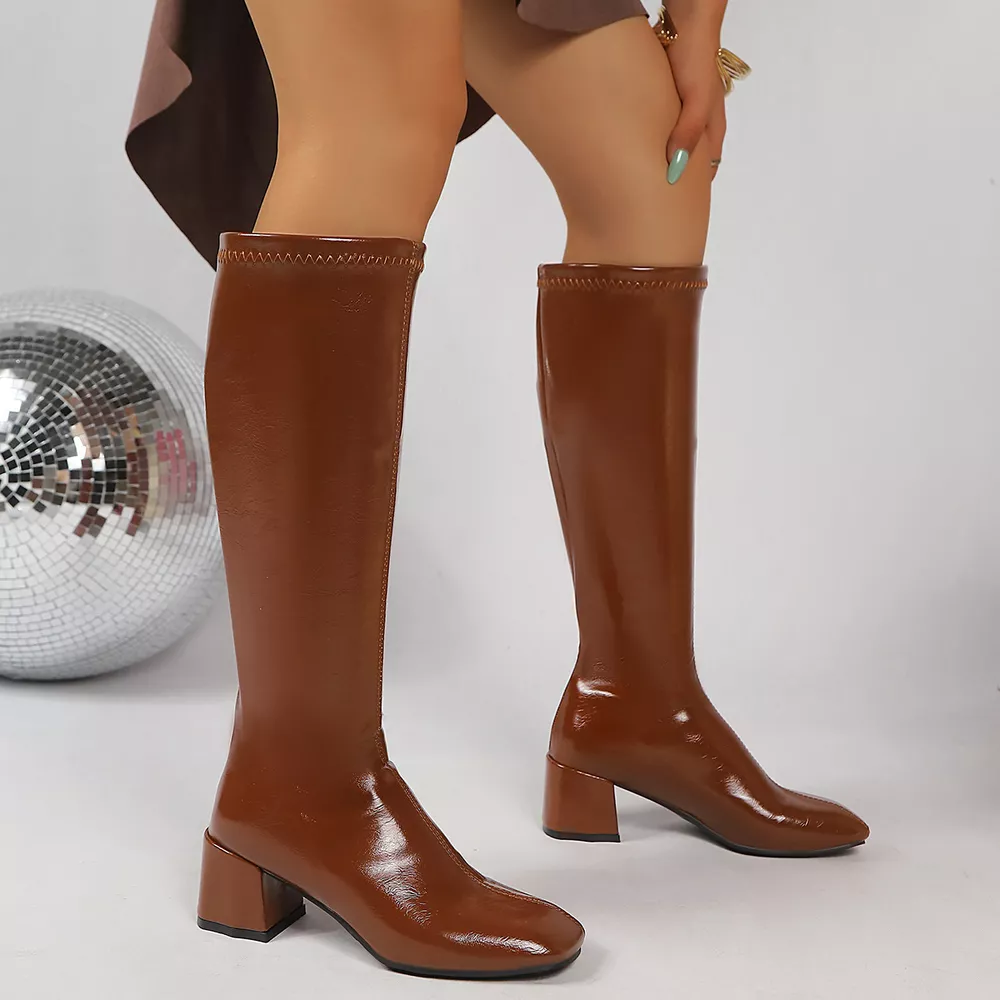 Square Toe Block Heels Boots, image 3