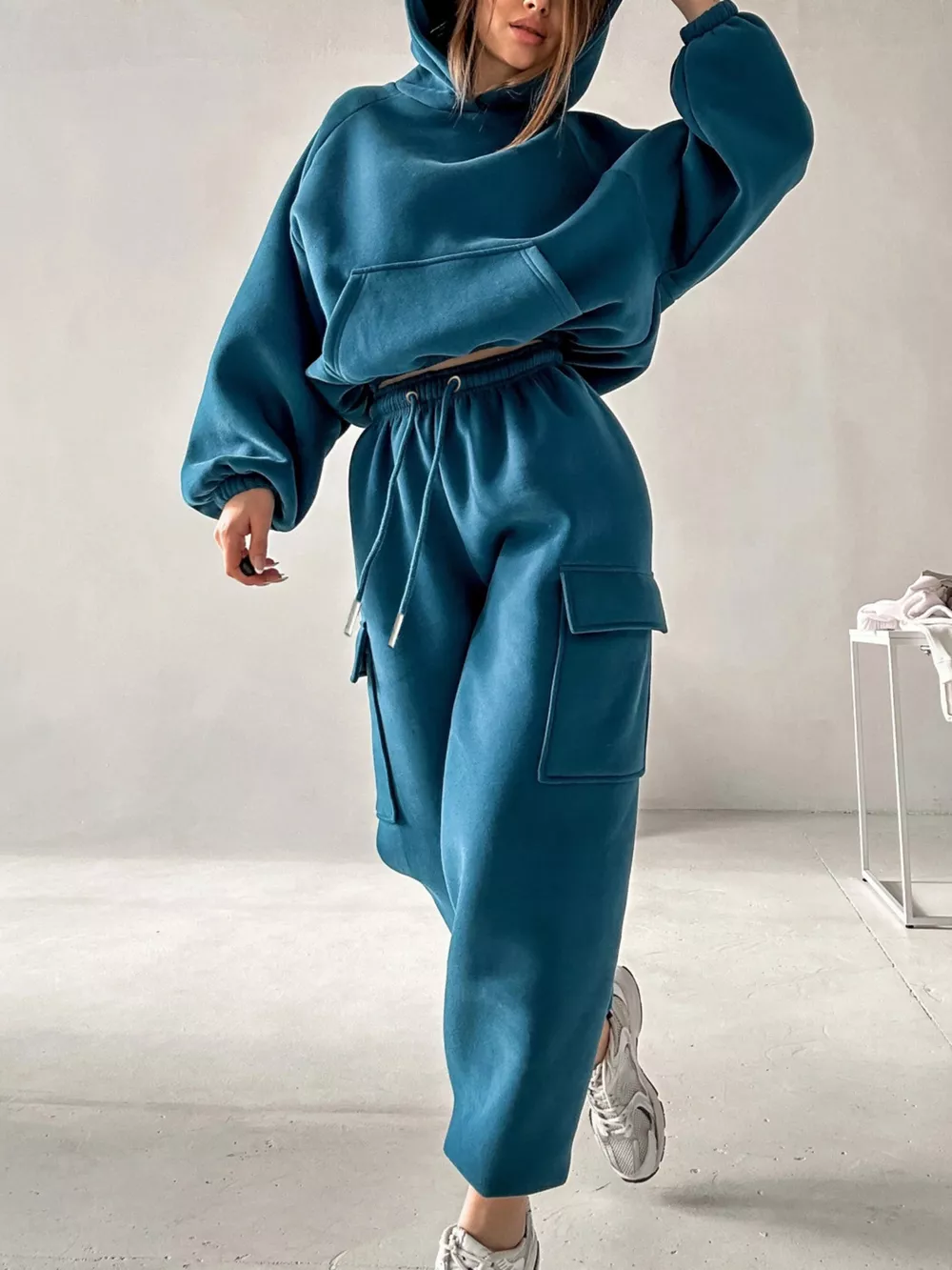 Kangaroo Pocket Hoodie and Joggers Set, image 2